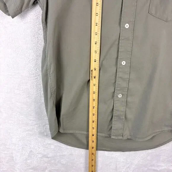 Buck Mason Shirt Mens L Draped Twill One Pocket Gray Preppy Classic Huckberry - Picture 4 of 8